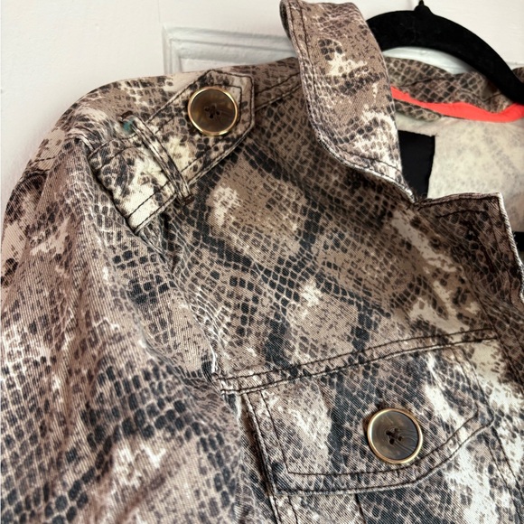 River Island Snake Print Safari Utility Jacket Size S - Picture 3 of 6